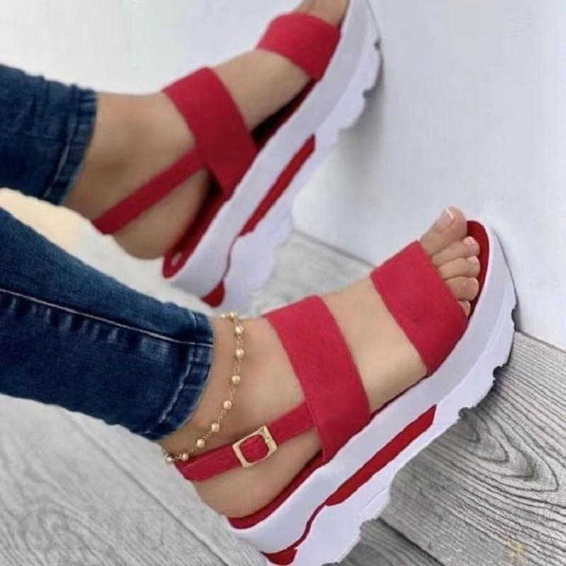 Sandales compensées à boucles décontractées pour femmes – Image 2