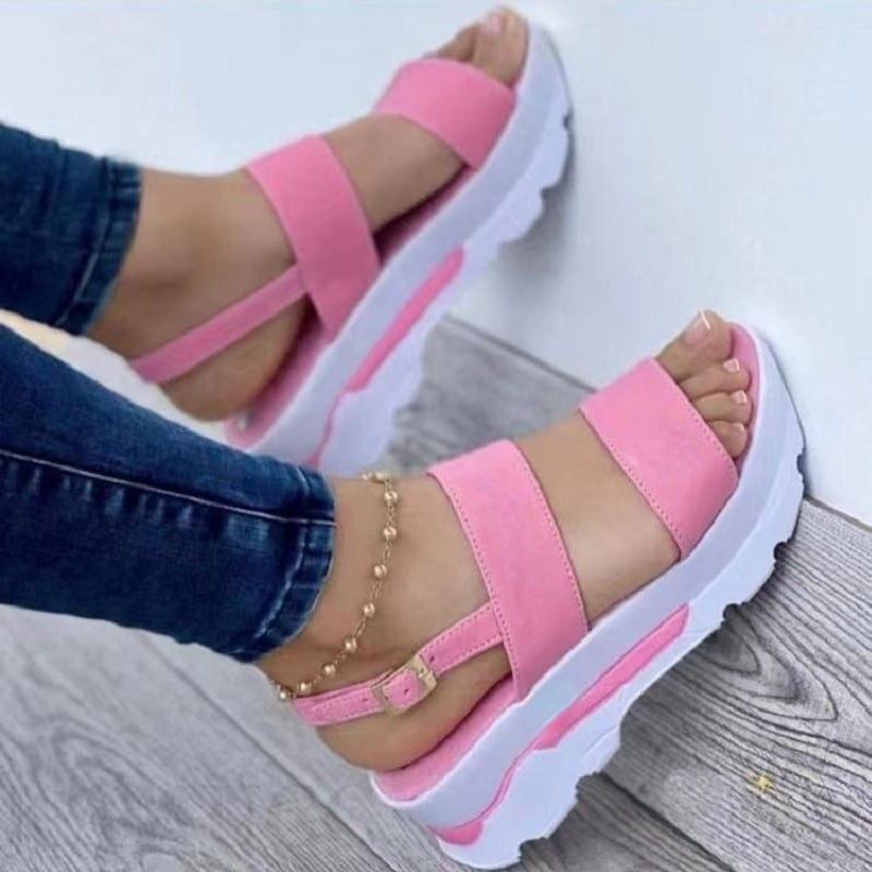 Sandales compensées à boucles décontractées pour femmes – Image 6