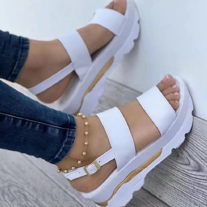 Sandales compensées à boucles décontractées pour femmes – Image 3