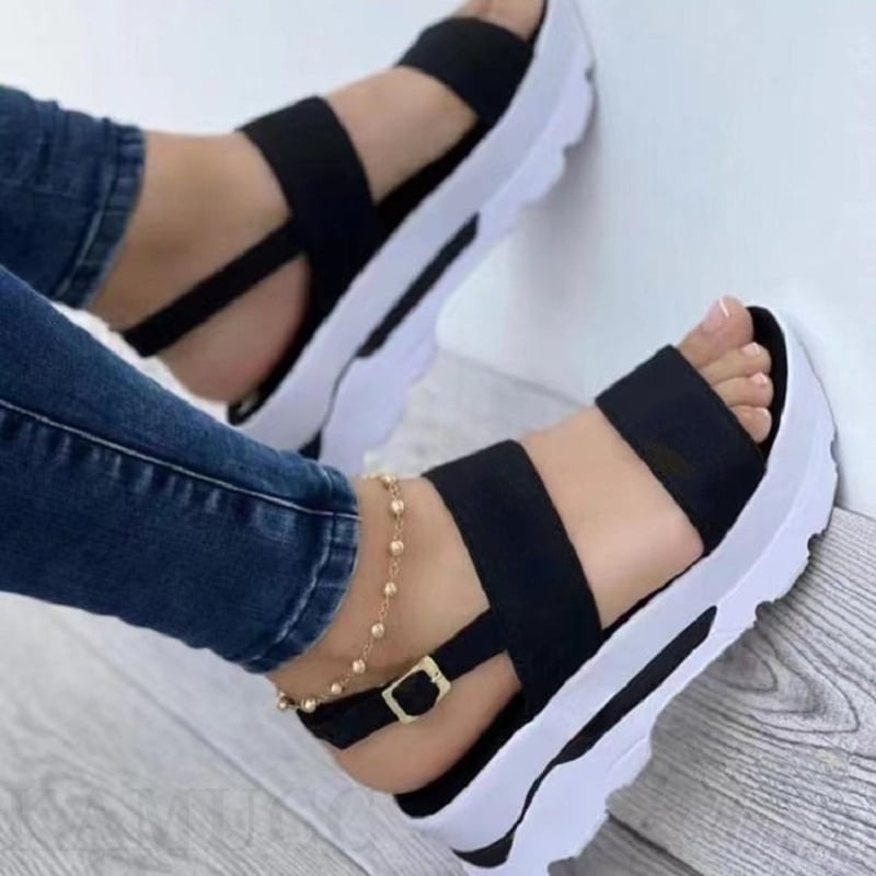 Sandales compensées à boucles décontractées pour femmes – Image 5