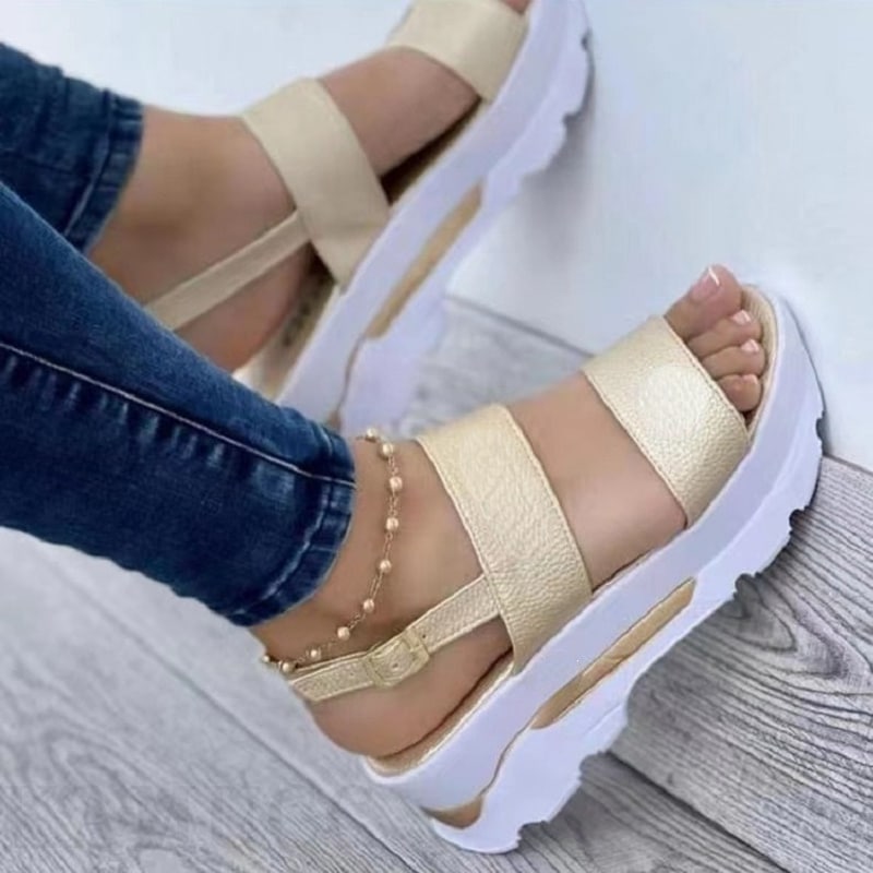 Sandales compensées à boucles décontractées pour femmes – Image 4