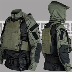 Combinaison de combat tactique noire et grise pour hommes et femmes