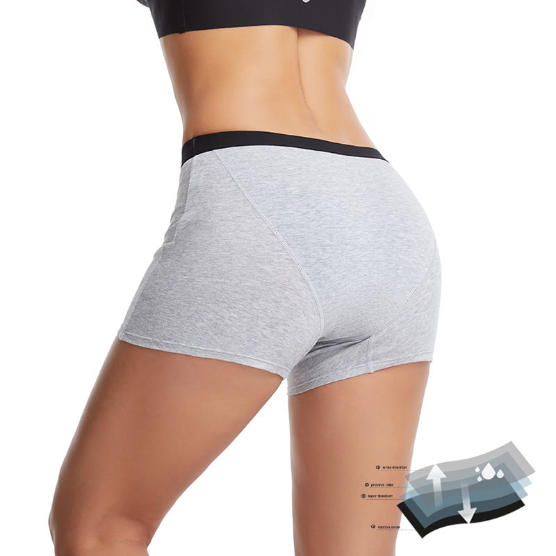 Boxer menstruel à quatre couches, anti-fuite, anti-bactérien et absorbant pour femmes – Image 5