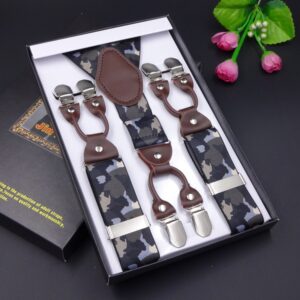 Bretelles à six clips à la mode pour hommes