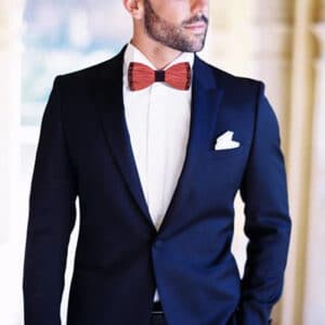 Nœud papillon en bois massif à la mode pour hommes