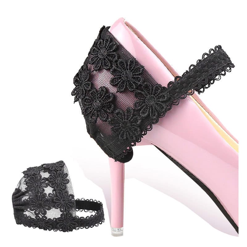Une paire de sangles de talons en dentelle anti-chutes. Boucles de chaussures anti-chutes pour femmes