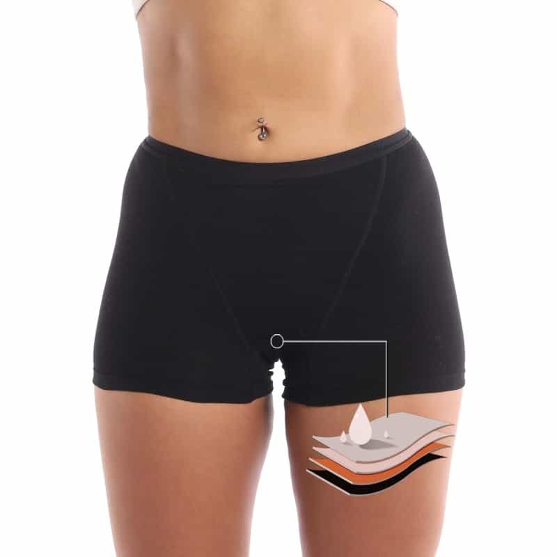 Boxer menstruel à quatre couches, anti-fuite, anti-bactérien et absorbant pour femmes