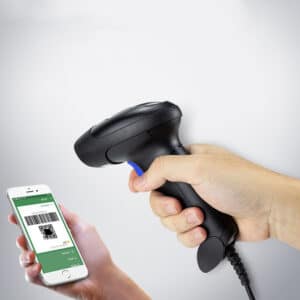 Scanner de code QR sans fil pour paiement. Scanner de code QR avec fil pour paiement