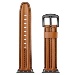 Bracelet de remplacement pour montre en cuir à double quilles avec couche de tête