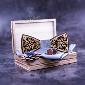 Nœud papillon en bois massif à la mode pour hommes et femmes