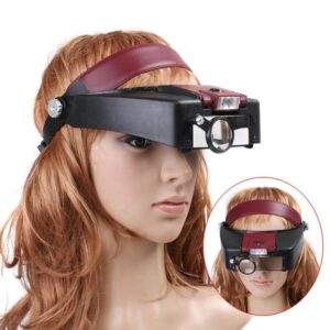 Casque loupe avec lumière LED pour la lecture, la maintenance, la réparation et l'inspection