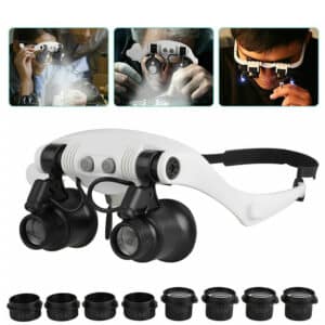 Casque loupe avec lumière LED
