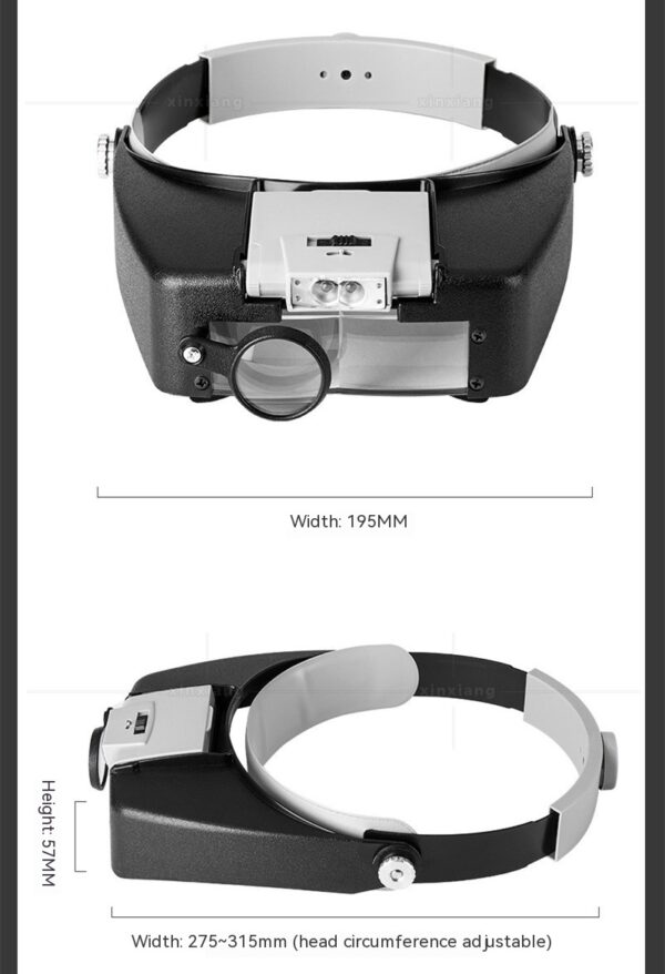 Casque loupe avec lumière LED pour la lecture, la maintenance, la réparation et l'inspection – Image 4