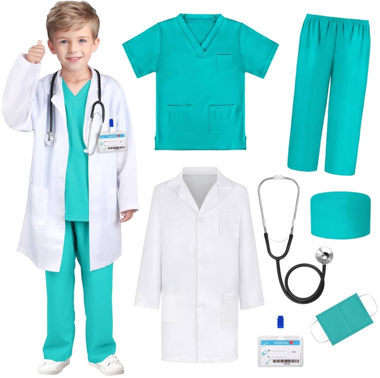 Uniforme d’infirmières en blouse pour enfants, filles et garçons – Image 3