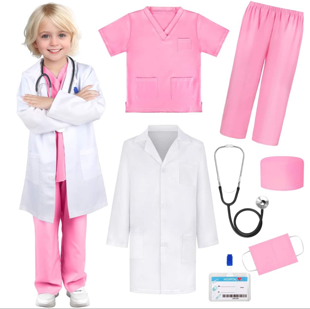 Uniforme d’infirmières en blouse pour enfants, filles et garçons