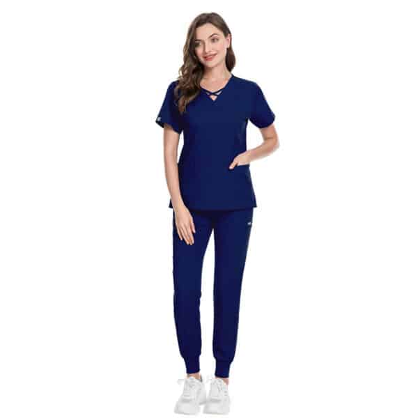 Uniforme de travail élastique pour aide-soignantes, infirmières et de médecins. Costume de salon de beauté pour femmes – Image 9
