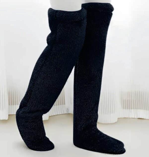 Une paire de chaussettes de jambe en duvet d’oie contre le froid pour femmes et hommes – Image 2