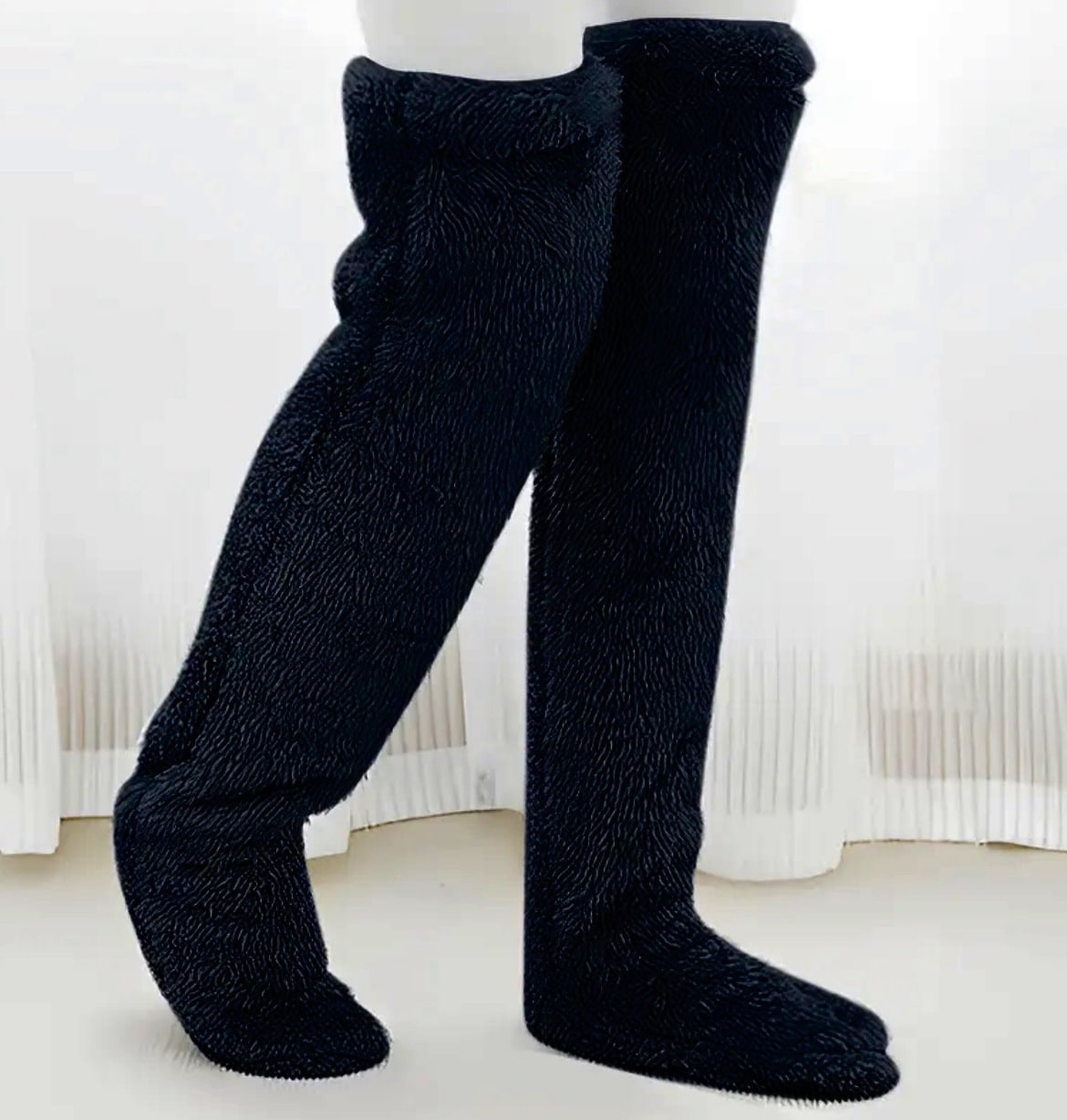 Une paire de chaussettes de jambe en duvet d’oie contre le froid pour femmes et hommes – Image 2