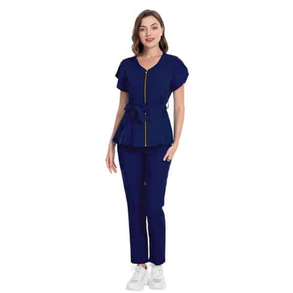Vêtements de travail à manches courtes pour aide-soignantes, infirmières, esthéticiennes, cosméticiennes et chimistes femmes – Image 5