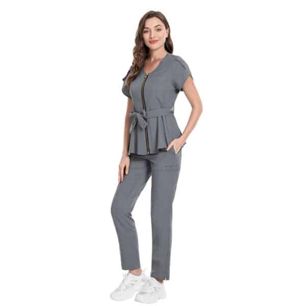 Vêtements de travail à manches courtes pour aide-soignantes, infirmières, esthéticiennes, cosméticiennes et chimistes femmes – Image 4