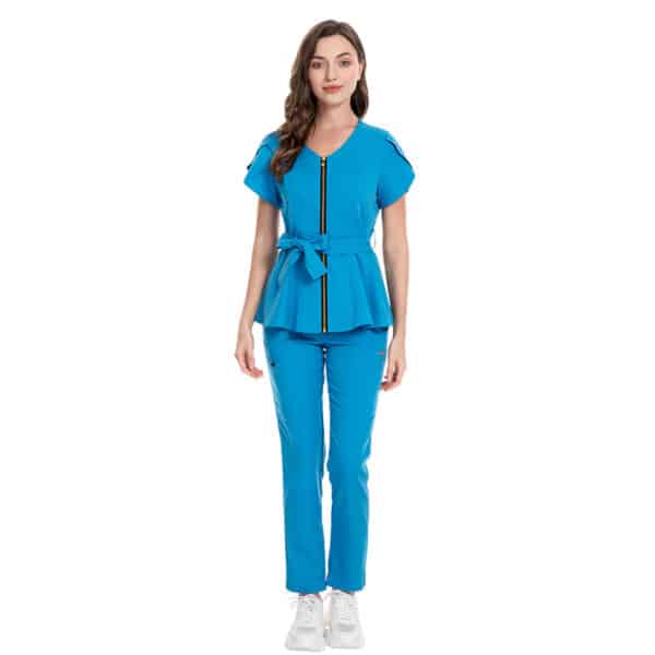 Vêtements de travail à manches courtes pour aide-soignantes, infirmières, esthéticiennes, cosméticiennes et chimistes femmes – Image 9