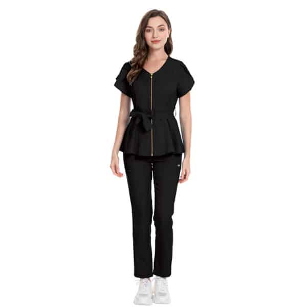 Vêtements de travail à manches courtes pour aide-soignantes, infirmières, esthéticiennes, cosméticiennes et chimistes femmes – Image 7