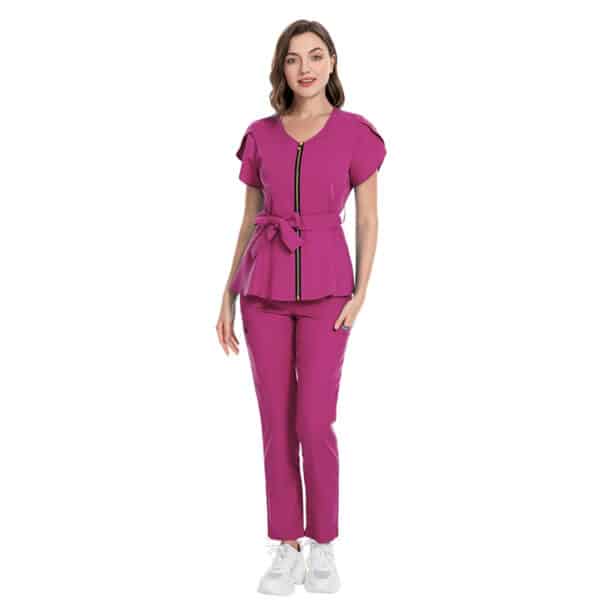 Vêtements de travail à manches courtes pour aide-soignantes, infirmières, esthéticiennes, cosméticiennes et chimistes femmes – Image 8