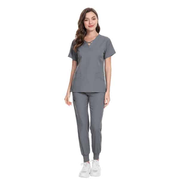 Uniforme de travail élastique pour aide-soignantes, infirmières et de médecins. Costume de salon de beauté pour femmes – Image 10