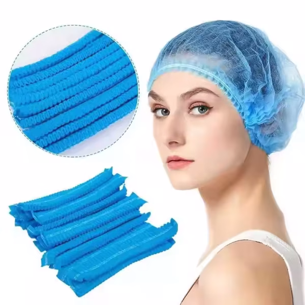 100 pièces. Chapeaux jetables. Barres non tissées. Casquettes anti-poussières