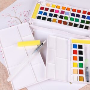 Peinture aquarelle en poudre solide 36 couleurs à envoyer aux enfants avec stylo-plume peint à la main pour élèves