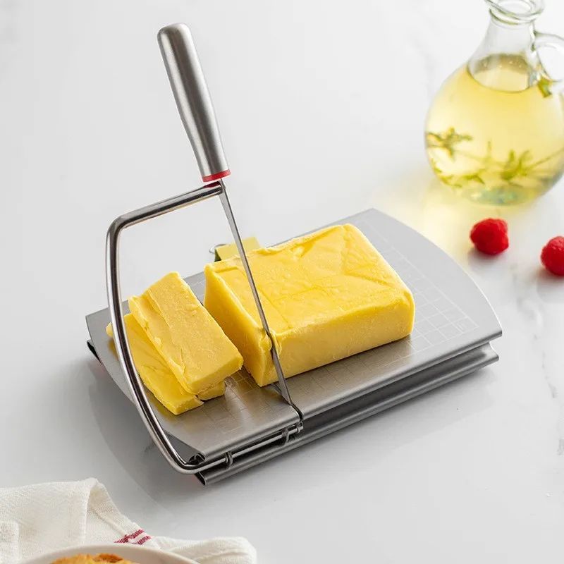 Trancheuse multifonctionnelle. Beurre. Fromage. Jambon. Saucisse. Gadgets de cuisine. Planche à découper en acier inoxydable avec base d’aspiration en silicone – Image 5