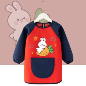 Tablier de peinture et de dessin imperméable réversible pour enfants