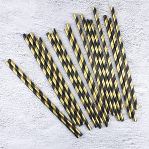 25 pièces. Pailles en papier jetables. Série de tamponnage à chaud revêtues de couleurs écologiques