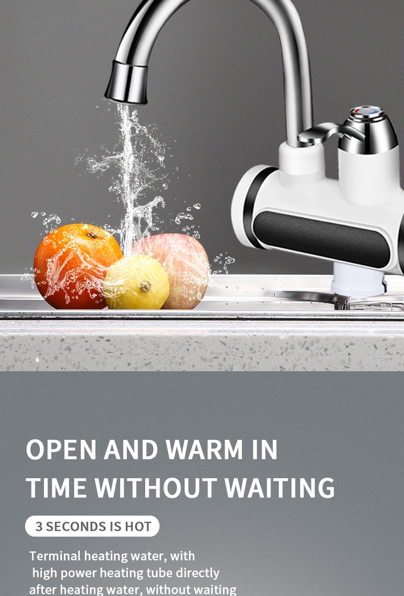Chauffe-eau électrique du robinet de cuisine et salle de bain. Affichage de température du chauffe-eau – Image 3