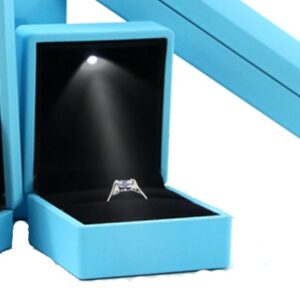 Boîte à bagues, anneaux et alliances de mariage et fiançaillles avec lumière LED