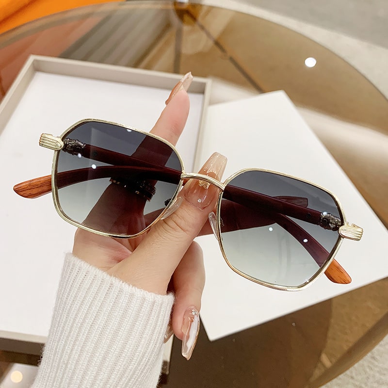 Lunettes de personnalité sans cadre en bois à la mode pour femmes – Image 3