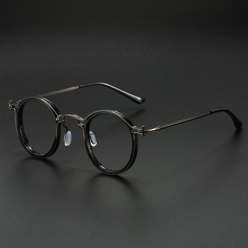 Lunettes à monture ronde vintage. Lunettes banales anti-rages bleus – Image 2