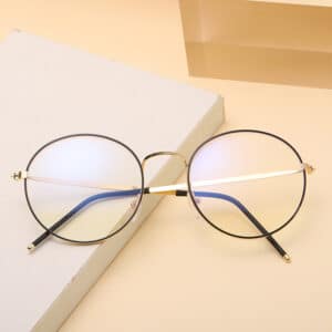 Lunettes anti-bleu en métal ronde à la mode