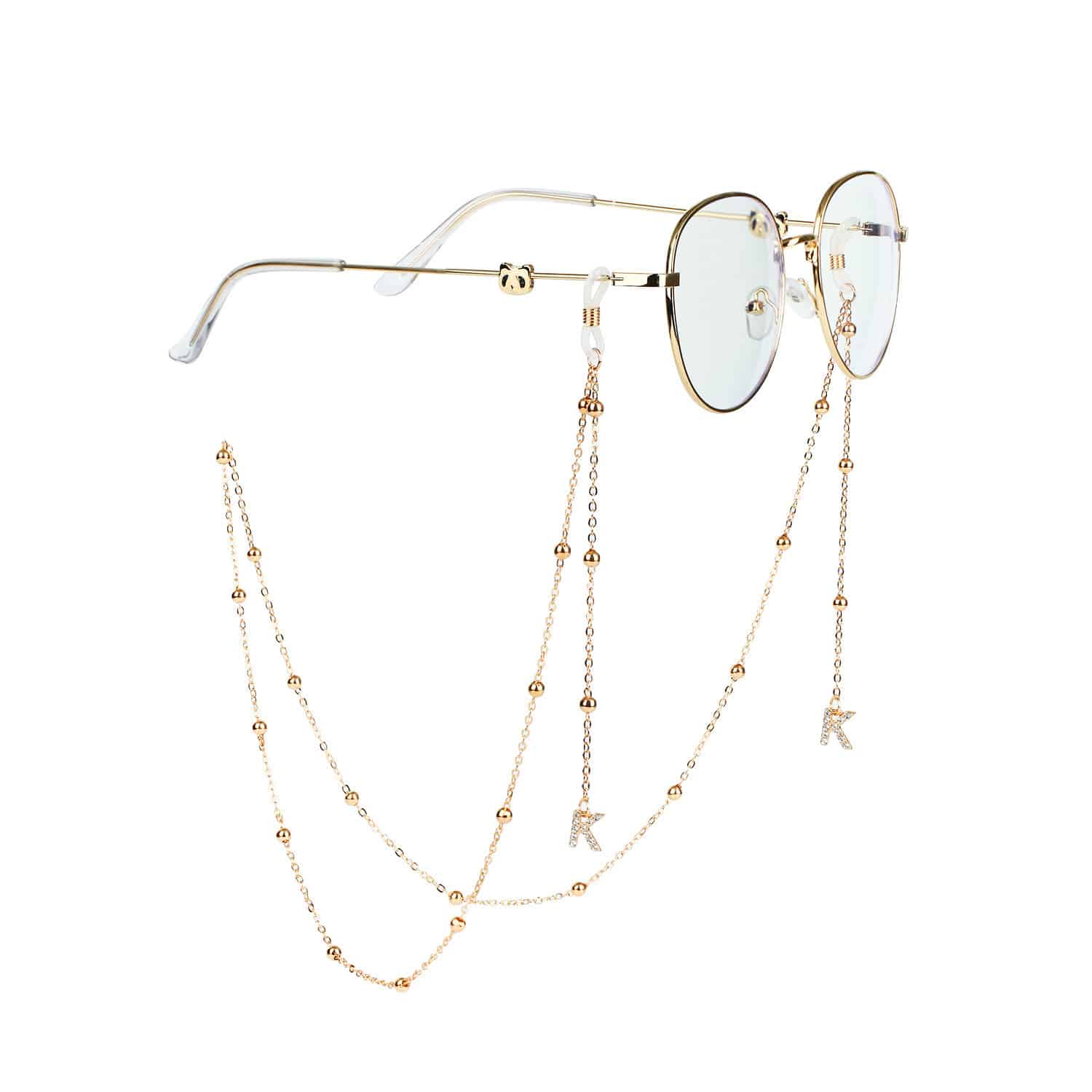 Lunettes de lettres élégantes avec une chaîne qui comprend une étoile, un papillon et un soleil. – Image 7