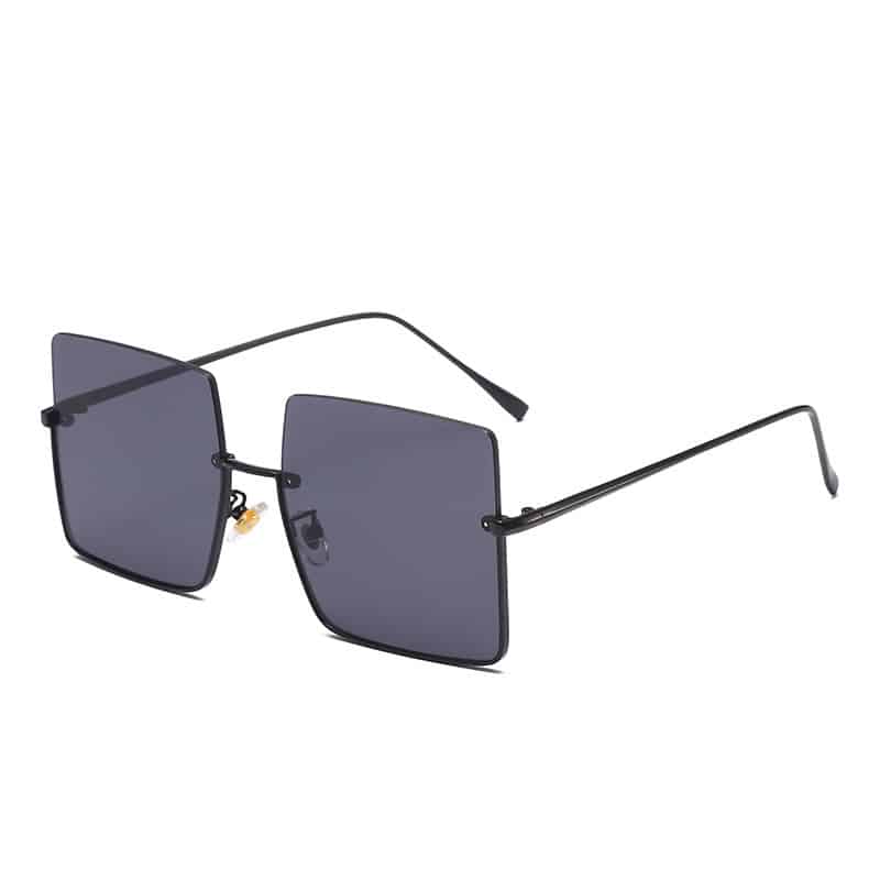Lunettes de soleil à demi-monture en métal carré multicolores – Image 7