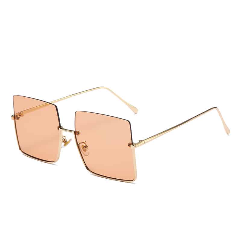 Lunettes de soleil à demi-monture en métal carré multicolores – Image 5