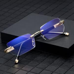 Lunettes de lecture carrées en acétate anti-lumière bleue
