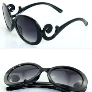 Lunettes de soleil rondes à aile de papillon baroque défilant pour femmes