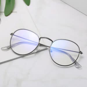 Lunettes à motifs rétro et à cadre en métal