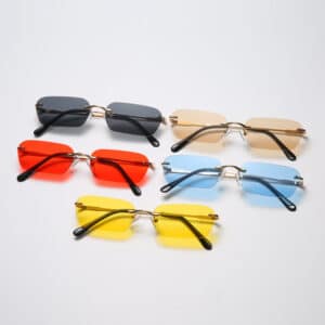 Lunettes de personnalité carrées sans monture pour hommes et femmes