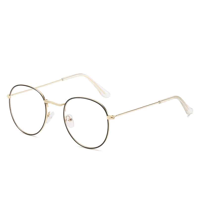 Lunettes à monture métallique pour femmes. Lunettes optiques vintage anti-lumière bleue. Lunettes métalliques simples Oculos. Lunettes de luxe – Image 7