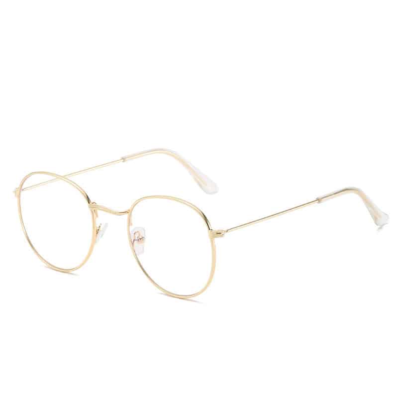 Lunettes à monture métallique pour femmes. Lunettes optiques vintage anti-lumière bleue. Lunettes métalliques simples Oculos. Lunettes de luxe – Image 2