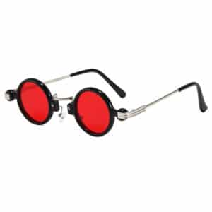 Lunettes de soleil steampunk de style rétro et à cadre rond à la mode