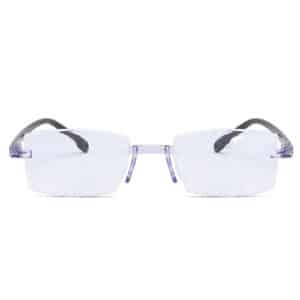Nouvelles lunettes de lecture sans cadre à bord taillé en diamant, mode anti-lumière bleue
