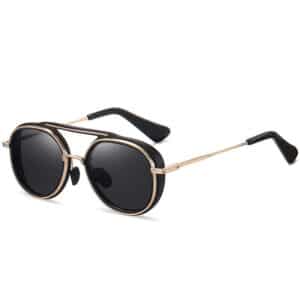 Lunettes de soleil bicolores colorées à monture en métal